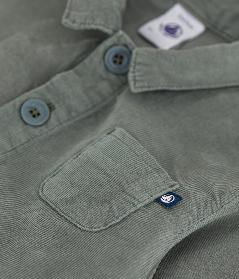 Tutina lunga in velluto a costine sottili per beb&egrave; grigio