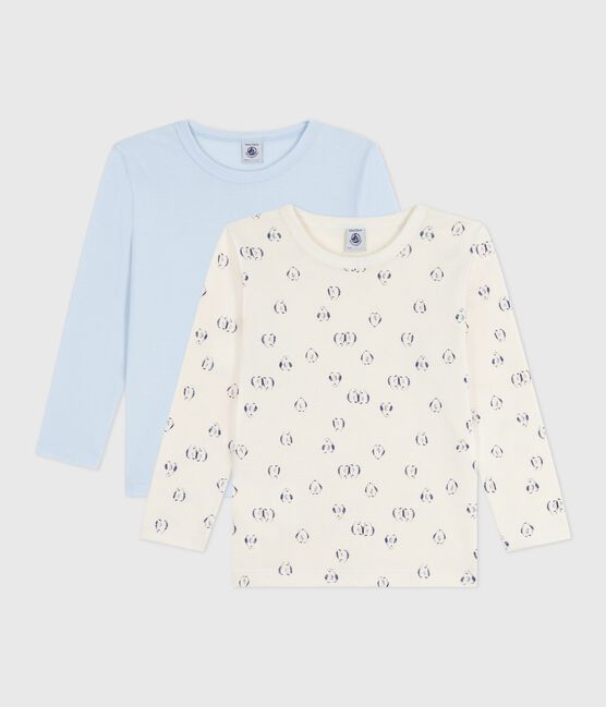 Set di T-shirt a maniche lunghe in cotone fantasia bambino variante 1