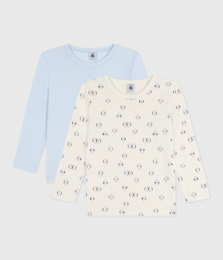 Set di T-shirt a maniche lunghe in cotone fantasia bambino multicolore