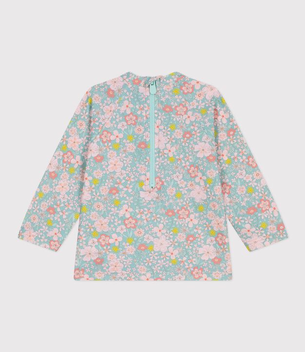 T-shirt anti UV con stampa a fiori neonato blu/multicolore