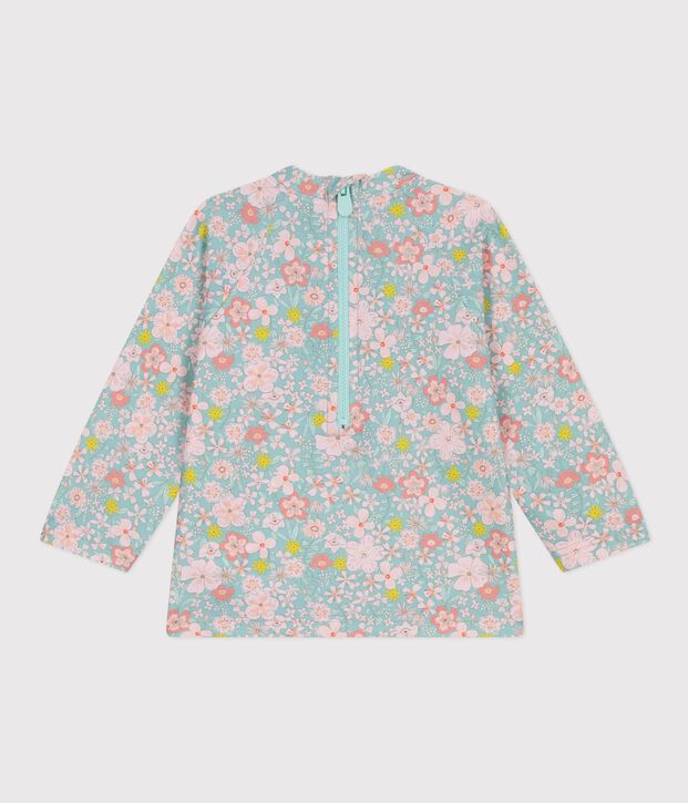 T-shirt anti UV con stampa a fiori neonato blu/multicolore