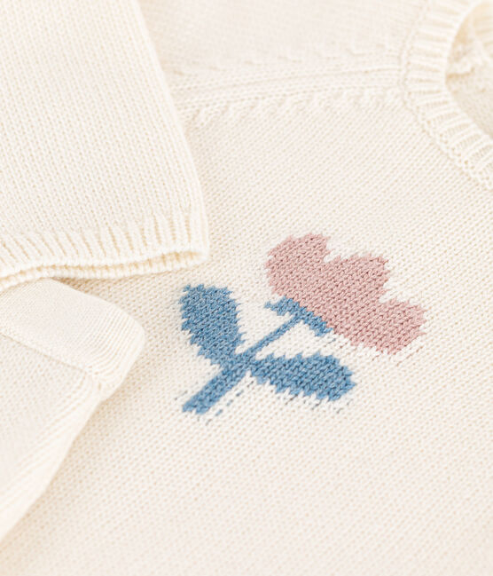 Completo bebè in maglia di lana e cotone bianco MARSHMALLOW