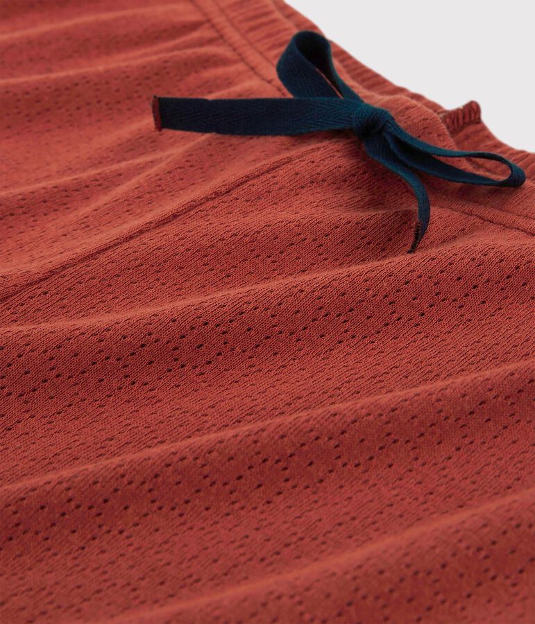 Short in cotone traforato donna marrone