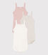 Set da 3 body con spalline in cotone tinta unita neonato