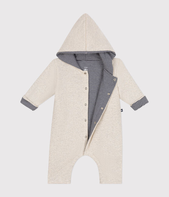 Tutina lunga imbottita con cappuccio in cotone neonato beige MONTELIMAR CHINE