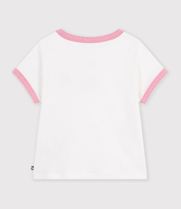 T-shirt a maniche corte tinta unita bambino bianco