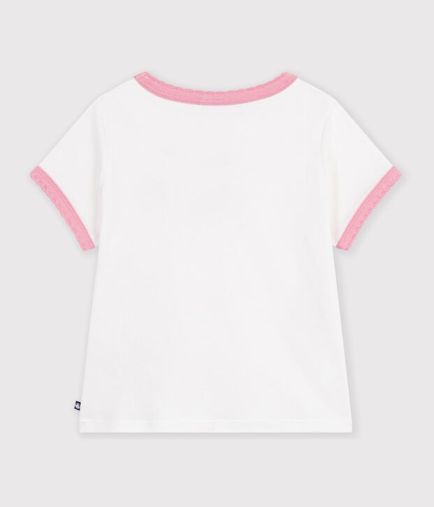 T-shirt a maniche corte tinta unita bambino bianco