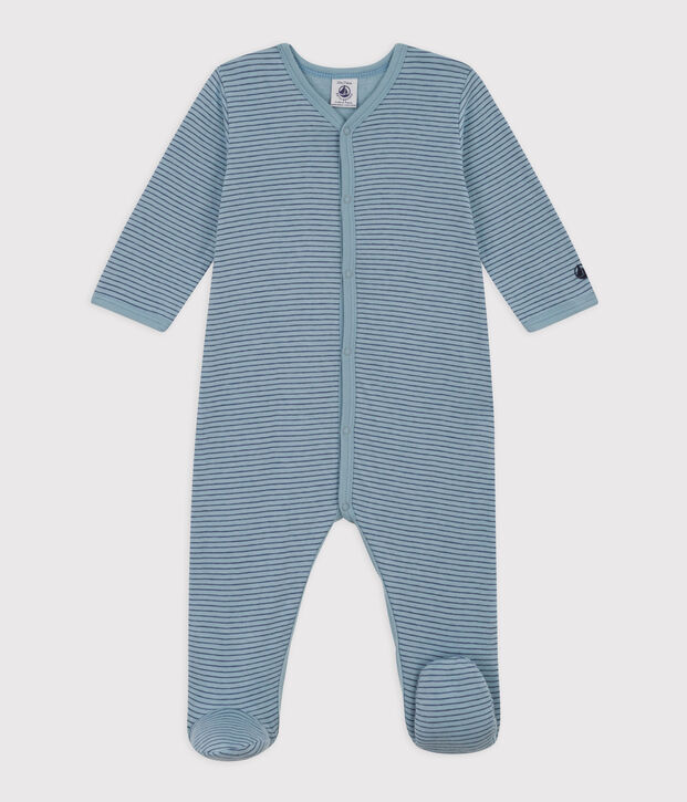 Tutina pigiama in tubique a righe blu/blu/blu