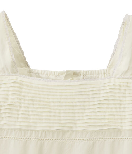 Abito da cerimonia bambina pizzo e cotone bianco MARSHMALLOW