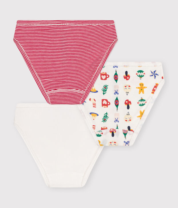 Set di 3 slip di Natale in cotone bambino multicolore