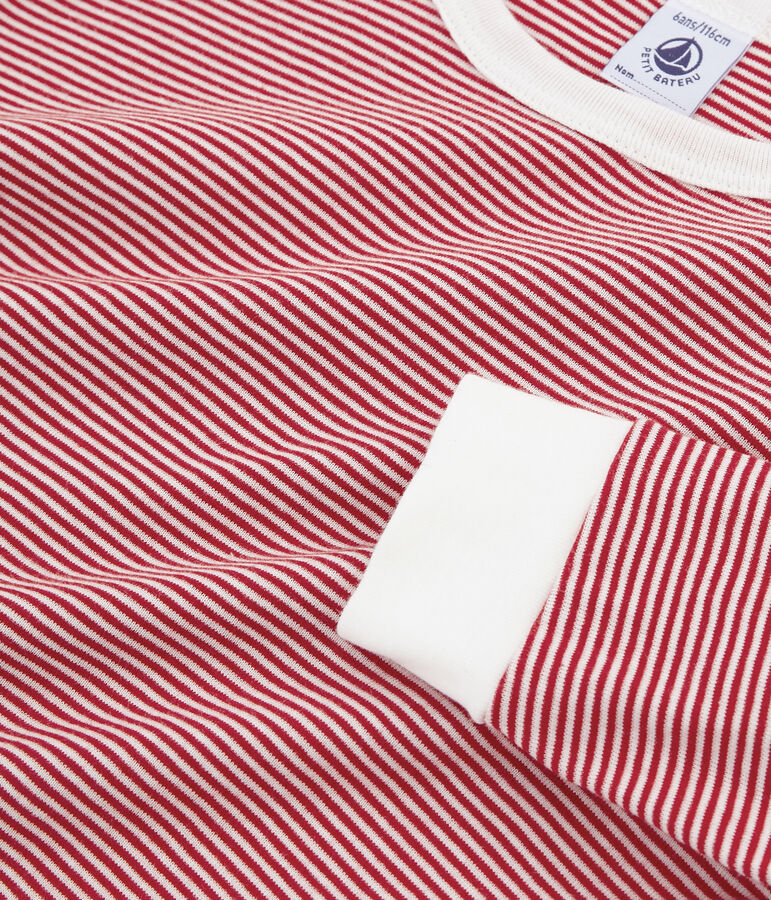 Pigiama bambino a costine rosso/bianco