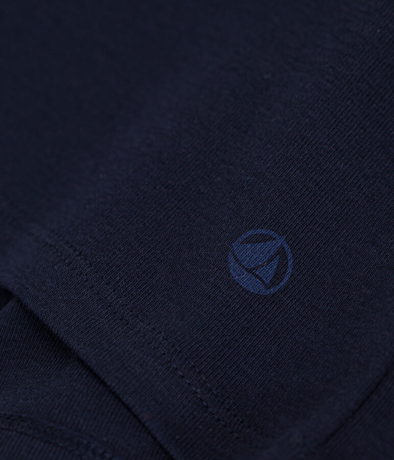 T-shirt Iconica a maniche corte a coste tinta unita donna blu