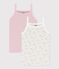 Set di canotte bambina in cotone traforato a fiori multicolore