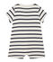 Tutina corta per bebé maschio rigata beige COQUILLE/blu ABYSSE