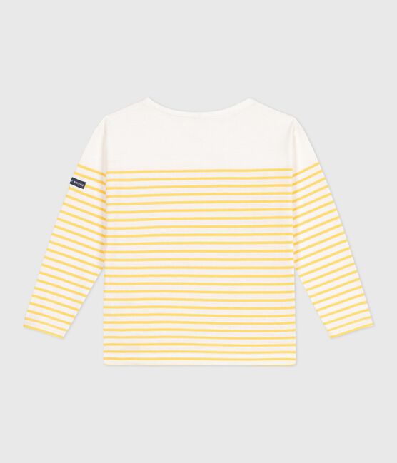 Marinière a maniche lunghe in cotone bambino bianco MARSHMALLOW/ ORGE