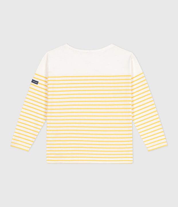 Marini&egrave;re a maniche lunghe in cotone bambino bianco/giallo