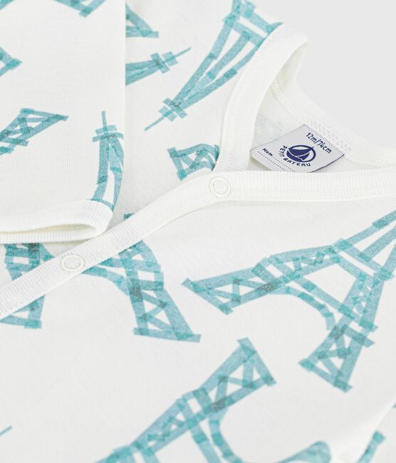 Pigiama senza piedini in cotone con stampa Tour Eiffel neonato MARSHMALLOW/ MIMI