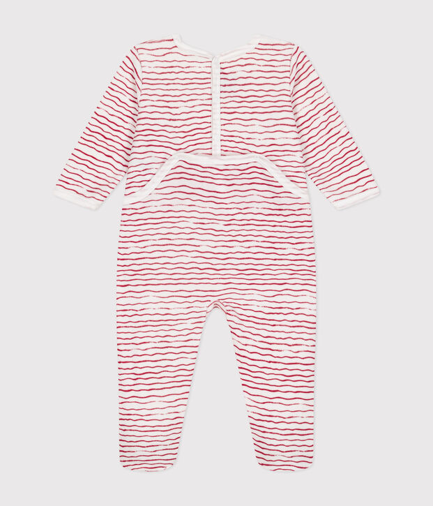 Dors bien en velours b&eacute;b&eacute; bianco/rosso