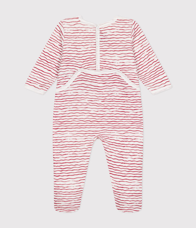 Dors bien en velours b&eacute;b&eacute; bianco/rosso