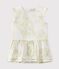 Abito bebè bambina in raso stampato bianco MARSHMALLOW/bianco MULTICO
