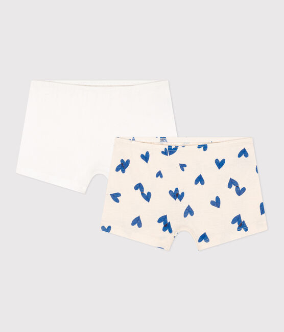 Confezione da 2 shorty bambina in cotone motivo cuore variante 1