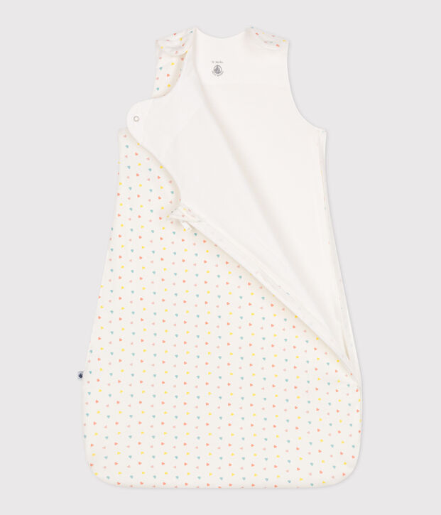 Sacco nanna per neonato in cotone stampato TOG 1.5 bianco/multicolore
