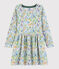 Abito a maniche lunghe in jersey doppio bambina grigio POUSSIERE/bianco MULTICO