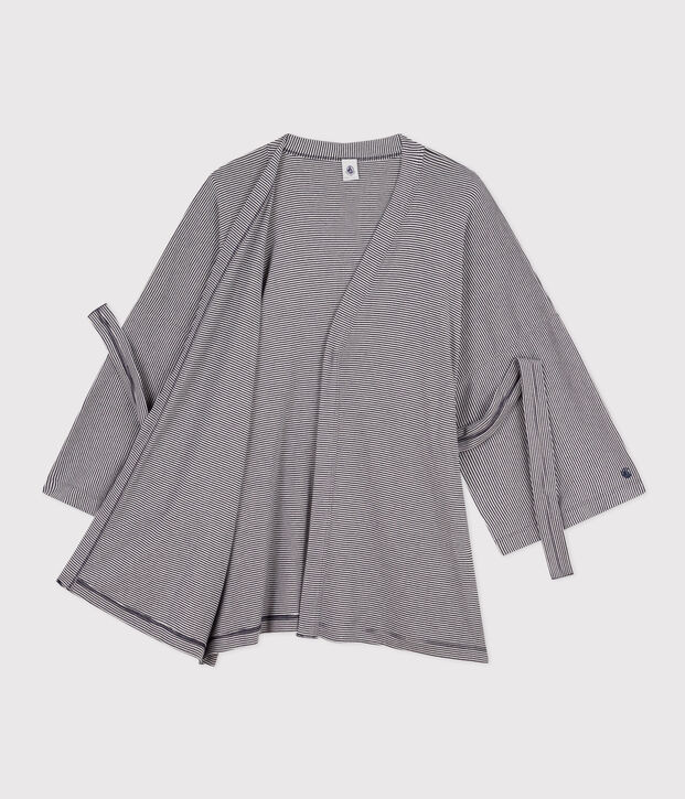 Kimono a righe donna blu/bianco