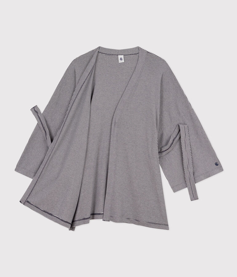 Kimono a righe donna blu/bianco