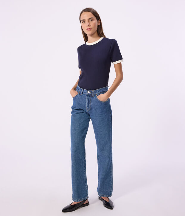 T-shirt a maniche corte in cotone tinta unita donna SMOKING