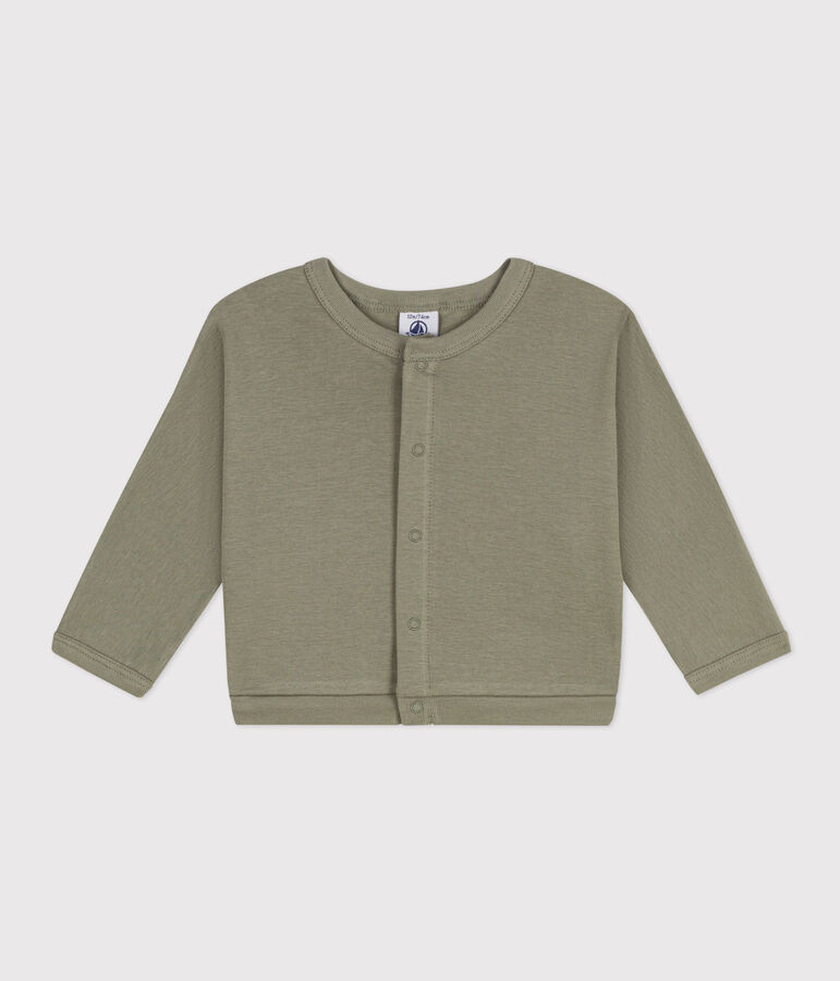Cardigan neonato in cotone verde MARECAGE