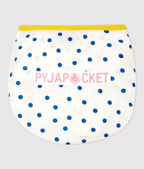 Pigiama corto bambina a pois blu bambina in cotone bianco MARSHMALLOW/ MALLARD
