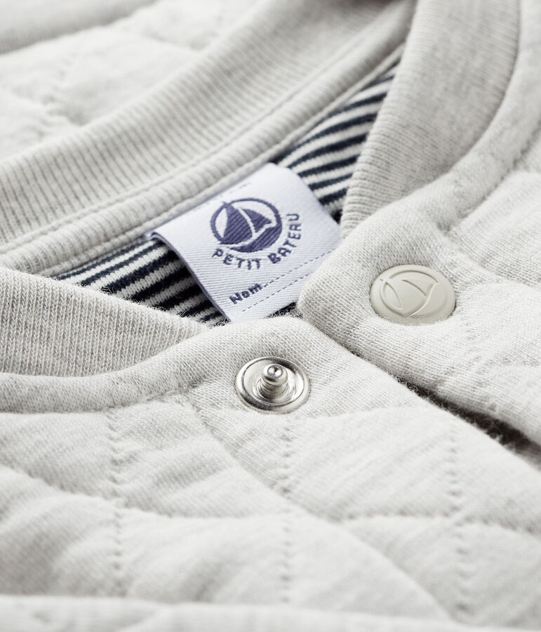 Cardigan beb&egrave; maschio in tubique grigio