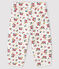 Pantalone bebè femmina in tubique bianco MARSHMALLOW/bianco MULTICO