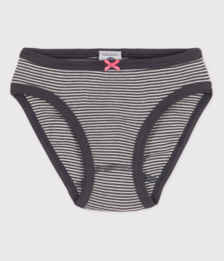 La mutandina in cotone per bambina grigio MAKI/bianco MARSHMALLOW