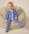 Pigiama di Natale in velluto neonato blu CALVIN/ MARSHMALLOW