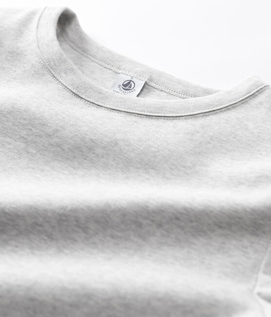T-shirt L'ICONIQUE girocollo in cotone Donna grigio BELUGA CHINE