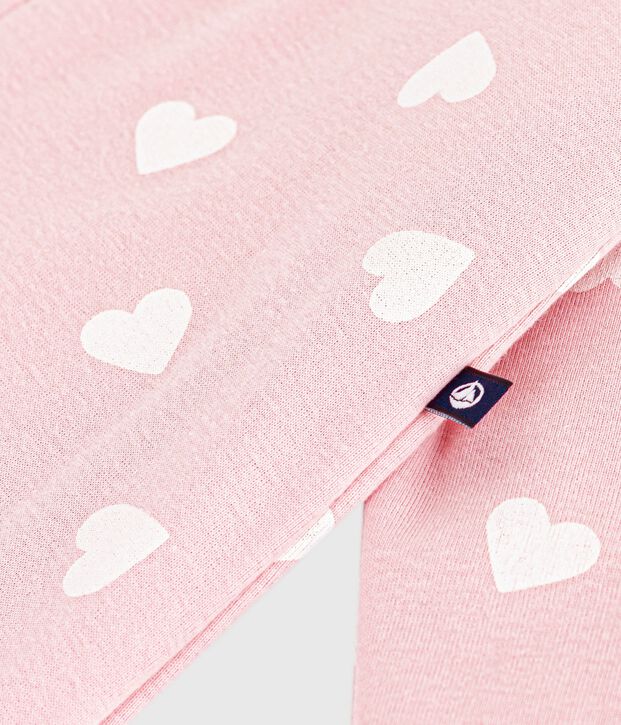 Tutina imbottita in cotone con stampa a cuori neonata rosa/ecru