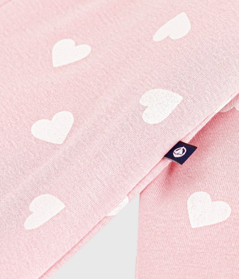 Tutina imbottita in cotone con stampa a cuori neonata rosa/ecru