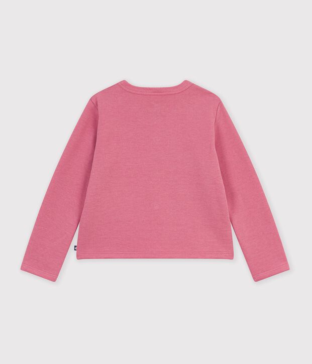 Cardigan in cotone tinta unita bambino rosa