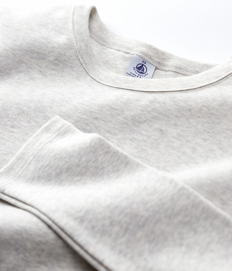 T-shirt L'ICONIQUE girocollo in cotone Donna grigio BELUGA CHINE