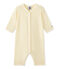 Tutina senza piedi bebè bambina millerighe giallo TEMPETE/bianco MULTICO