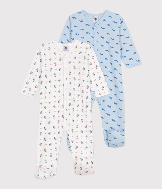 Set di 2 pigiami in cotone con stampa neonato variante 1
