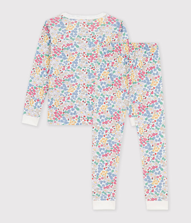 Pigiama molto aderente in cotone con stampa bambina multicolore/rosa/multicolore