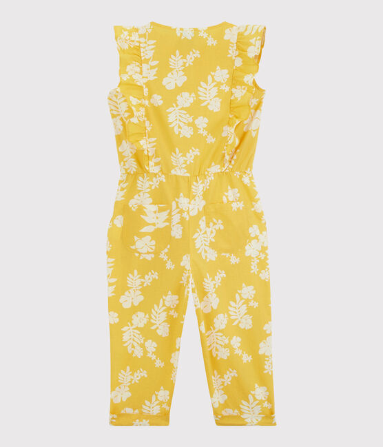 Tutina bambina in popeline stampato giallo ORGE/bianco MARSHMALLOW