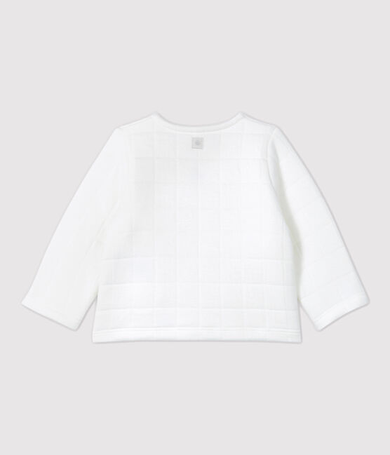 Cardigan bebè trapuntato in cotone biologico bianco MARSHMALLOW