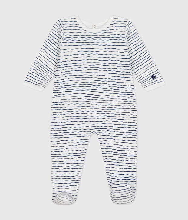 Dors bien en velours b&eacute;b&eacute; bianco/blu