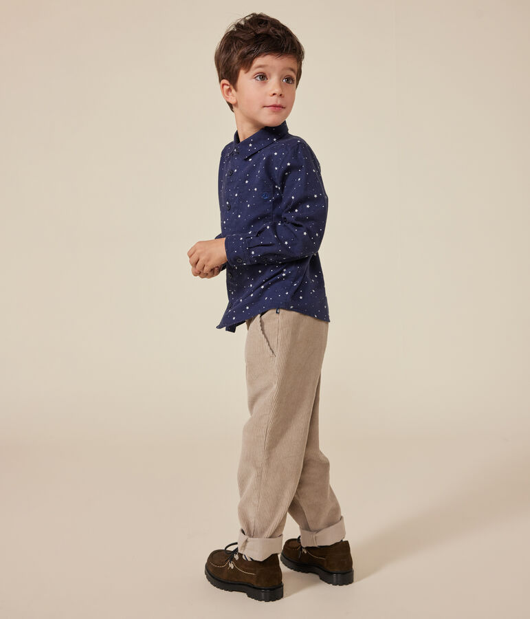 Pantaloni dritti in velluto bambino beige