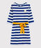 Abito a righe maniche lunghe Donna blu SURF/bianco MARSHMALLOW