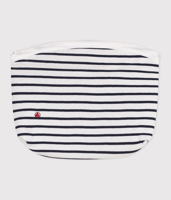 Pochette in cotone a righe neonato bianco MARSHMALLOW/blu SMOKING